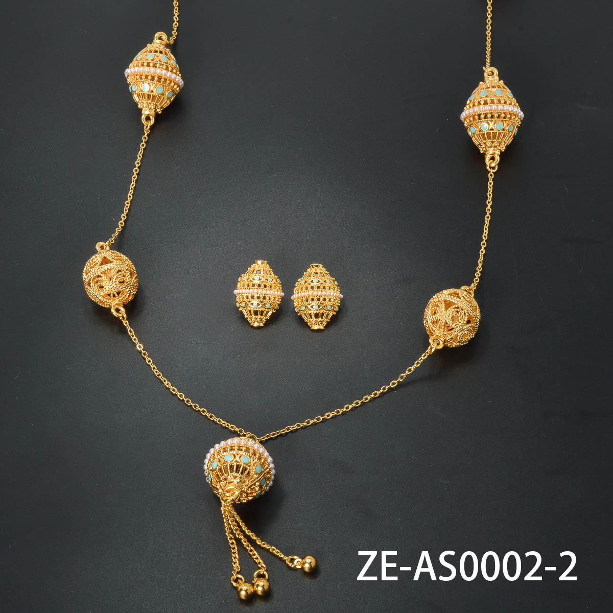 3pc Middle Eastern Style Luxurious Palace-Inspired Jewellery Set